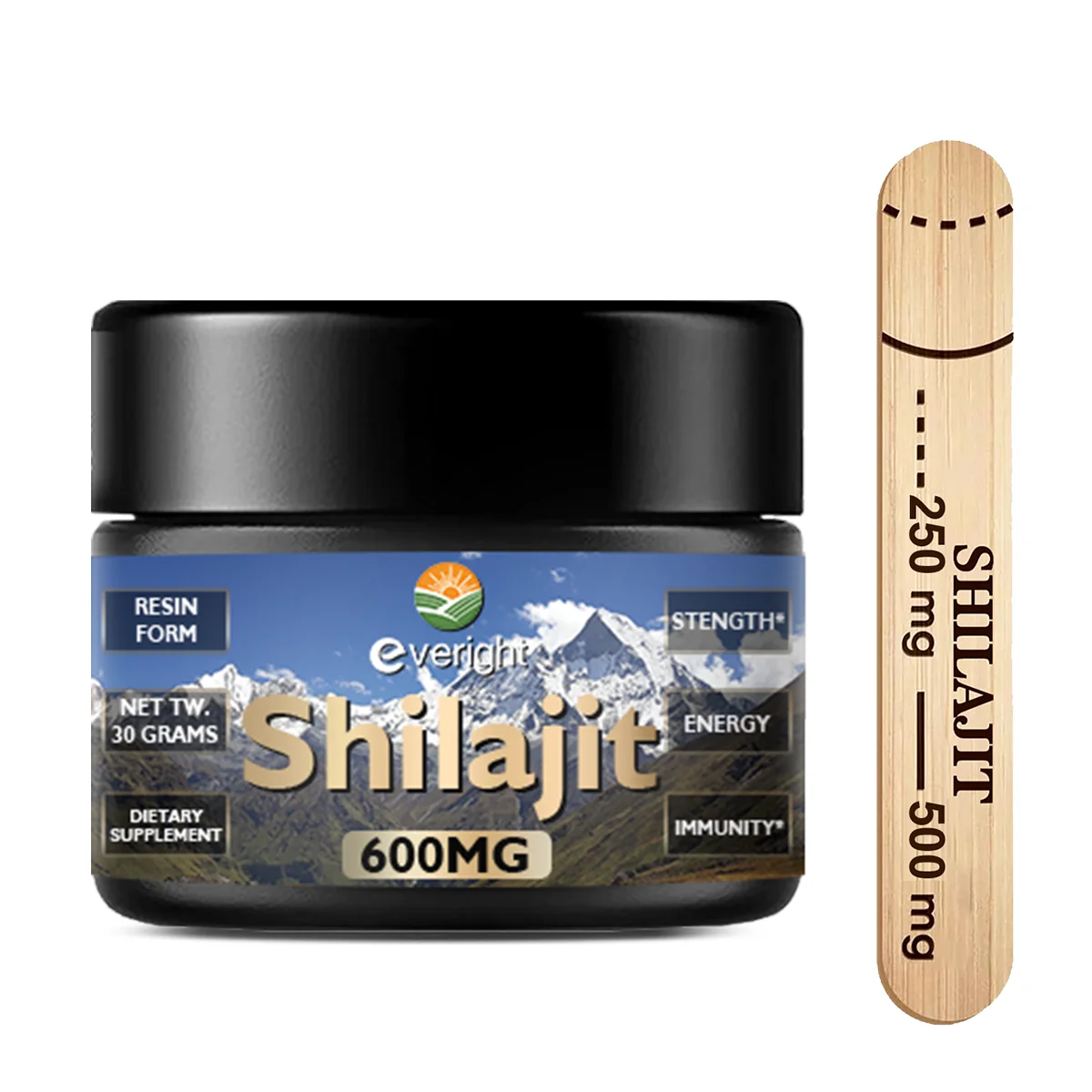 

600 мг Shilajit Смола Гималайский органический Золотой класс чистый для энергетики и иммунной поддержки богатый фульвовой кислотой и 85 + минералов