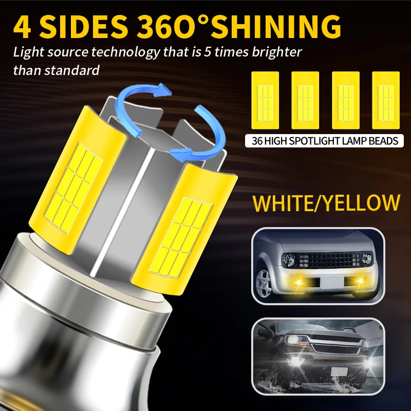 2Pcs LED 전면 안개등 전구 Canbus 자동차 램프 Toyota RAV4 2009 2011 2012 2013 2014 2015 2016 2017 18-2021 자동차 액세서리