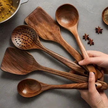 Wooden Kitchen Utensils Set 1