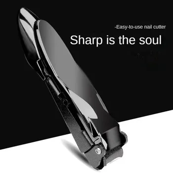 Tagliaunghie da uomo da 1 pezzo con raccoglitore - Tagliaunghie auto-collezionanti resistenti e affilati con leva ergonomica per mantenere le unghie 1