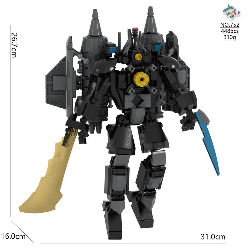 Skibidi-Toilet Building Blocks Toy, Titãs, Clockman, Drillman