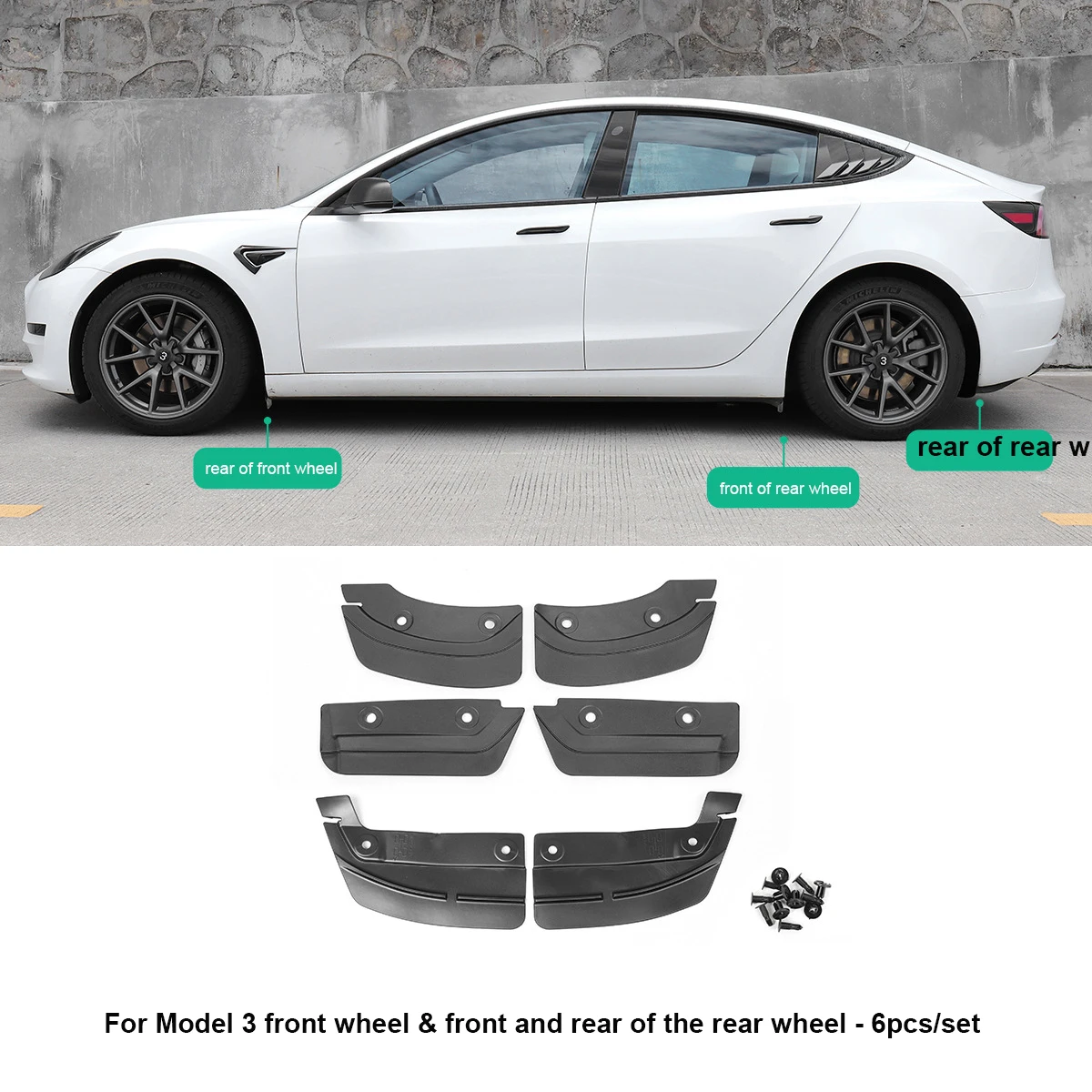 Mudguard Flaps Car Wheel Modification Accessories Splash Guards Mud Car Fender for Tesla Model 3 Model Y