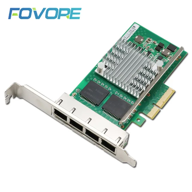 Сетевая карта 4 портами плата PCI Express Gigabit 1000Mbps PCIE X4 Ethernet адаптер сетевой контроллер NIC WYI350T4V2 1