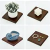 1pcs Coconut Brown Square Wood Stand Base 6.79x6.79x0.7 Wood Base with Ogee Edge Wood Display Base for Gemstone and Jewellery 4