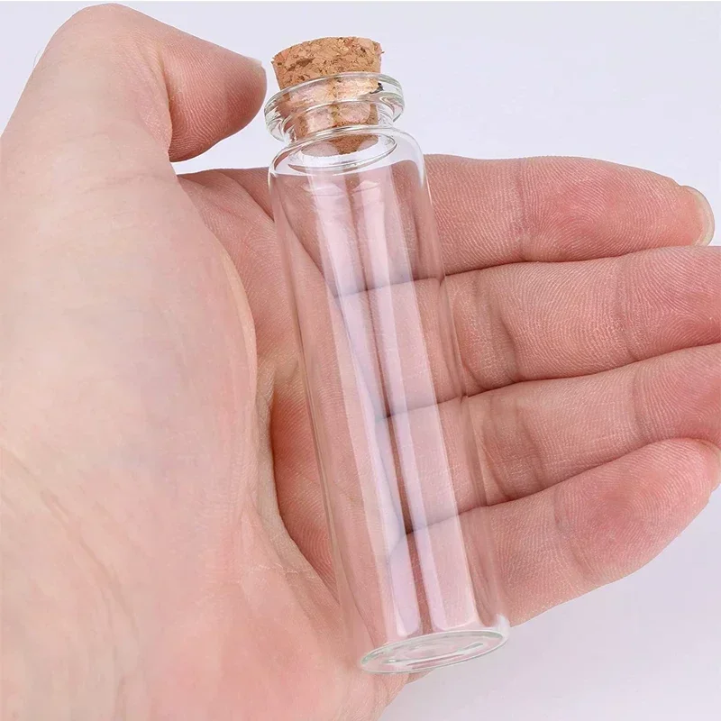 20 Bottigliette In Vetro Da 5 Ml Con Tappo In Sughero, Trasparenti, Per Bomboniere Matrimonio, Campioni, Fai Da Te - 2