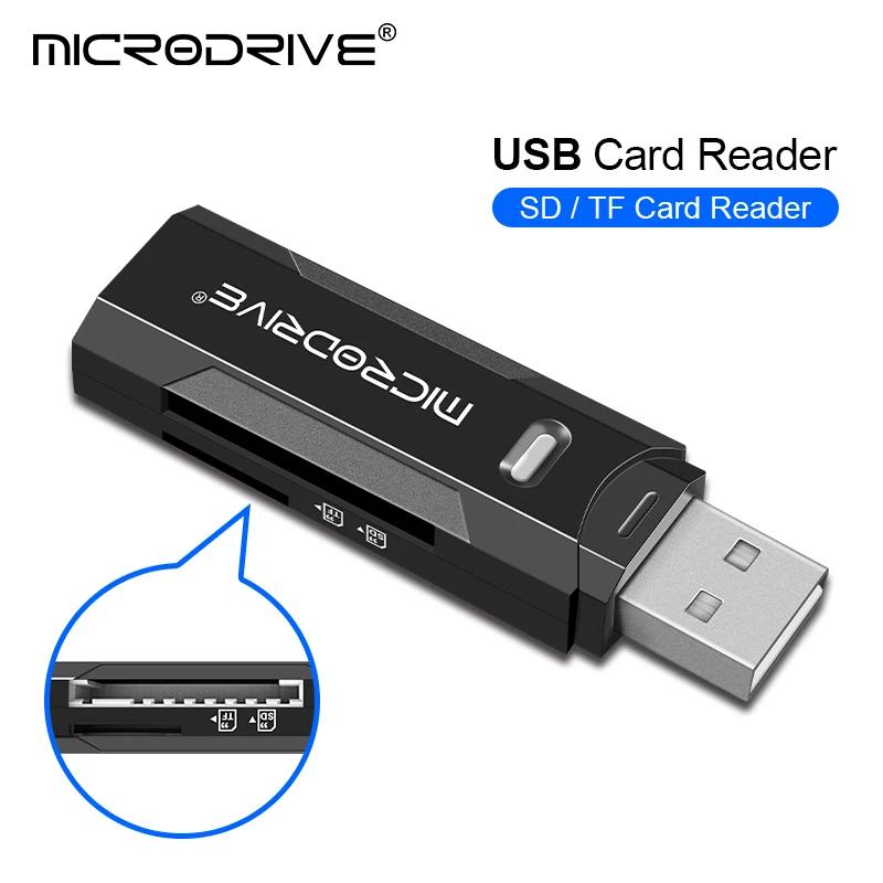 PC 노트북용 USB 2.0 카드 리더, USB 2.0 에서 SD 마이크로 SD TF 메모리 카드 어댑터, 플래시 드라이브 카드 리더기, 2 인 1, 10 개