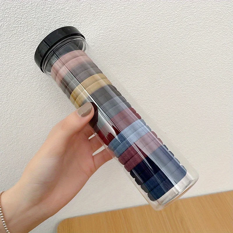 20 teile/dose Hohe Elastische Haar Ring Französisch Stil Bands Krawatte Verdickt Haar Seil Grund Einfache Kopf Seil Für Frauen mädchen Iddal Wahl – Detail 3