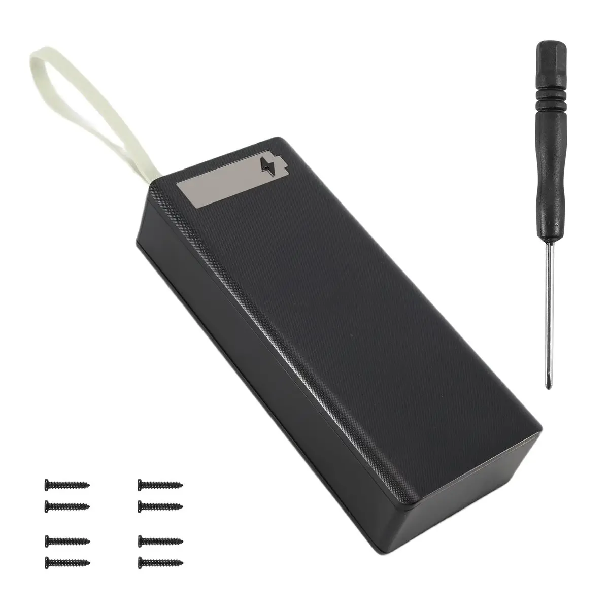 DT1074배터리가 없는 보조 배터리 박스 배터리 충전 박스 분리형 LCD 디스플레이 16X18650 배터리 케이스 보조 배터리 쉘, 블랙