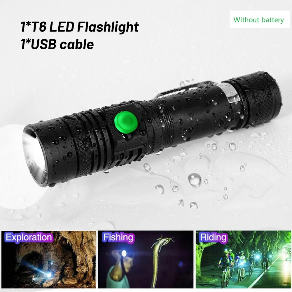 

Фонарик с USB-зарядкой, 3 режима, алюминиевый сплав
