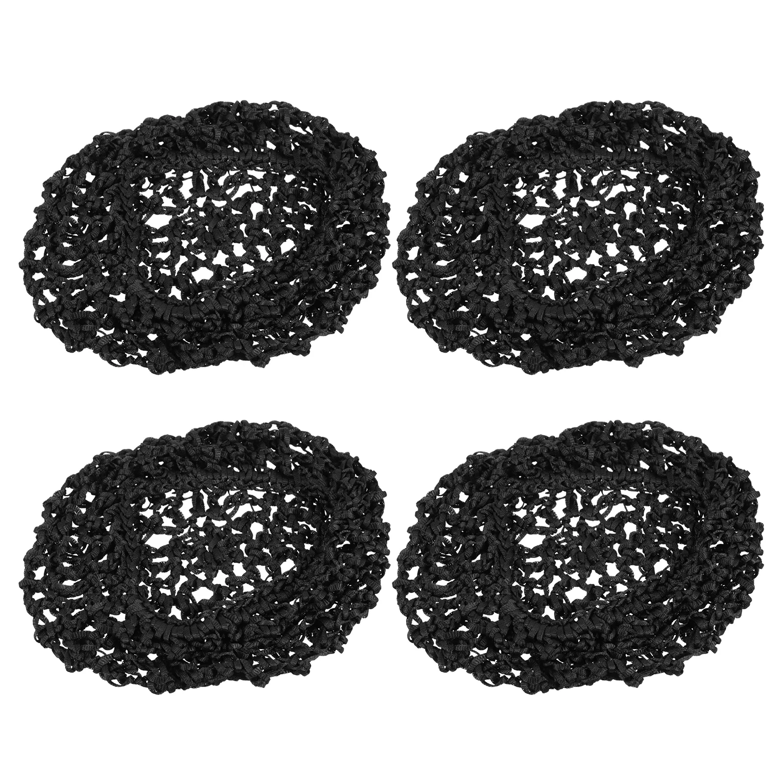 

4Pcs Mesh Crochet Hair Net Practical Crocheted Hairnet Thick Short Hairnet Snoods Cover Ornament for, Black
