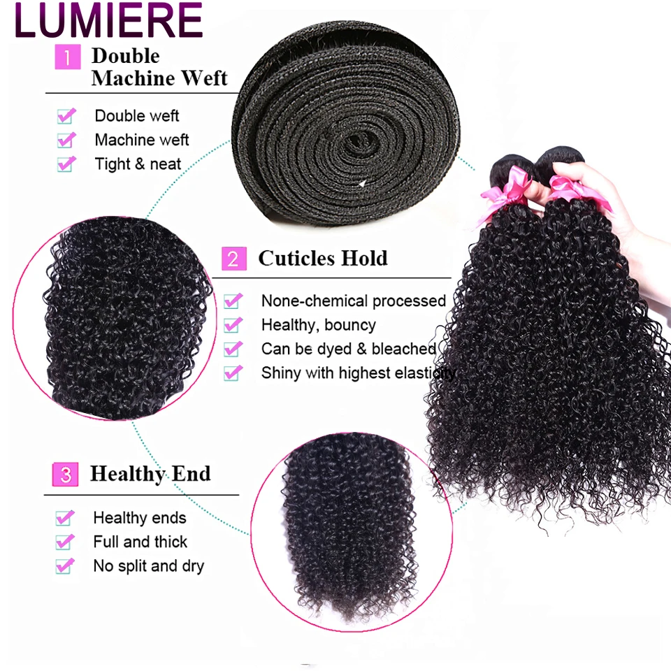 8-40" Afor Kinky Curly Human Hair 3/4 pcs Bundles Deal Brazilian Raw Hair Weave Bundle Virgin Human Hair Extensions Double Weft 2