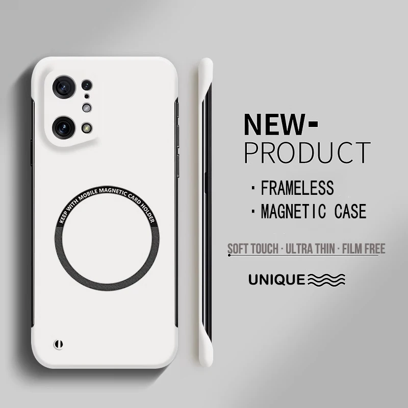 رقيقة جدا الصلب PC المغناطيسي فرملس جراب هاتف ل ممن لهم رينو 5 6 8 البحث X3 Neo لايت X5 برو شحن لاسلكي ماتي اللون غطاء