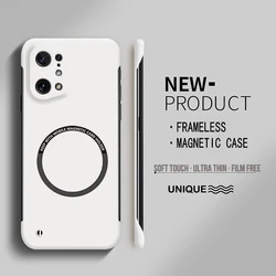 Ultra Thin Frameless Matte Magnetic Phone Case with Wireless Charging Compatibility for Find X3 Pro (Ivory)