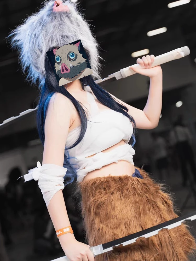 女性ハロウィン衣装アニメデーモンスレイヤー嘴平伊之助コスプレ豚