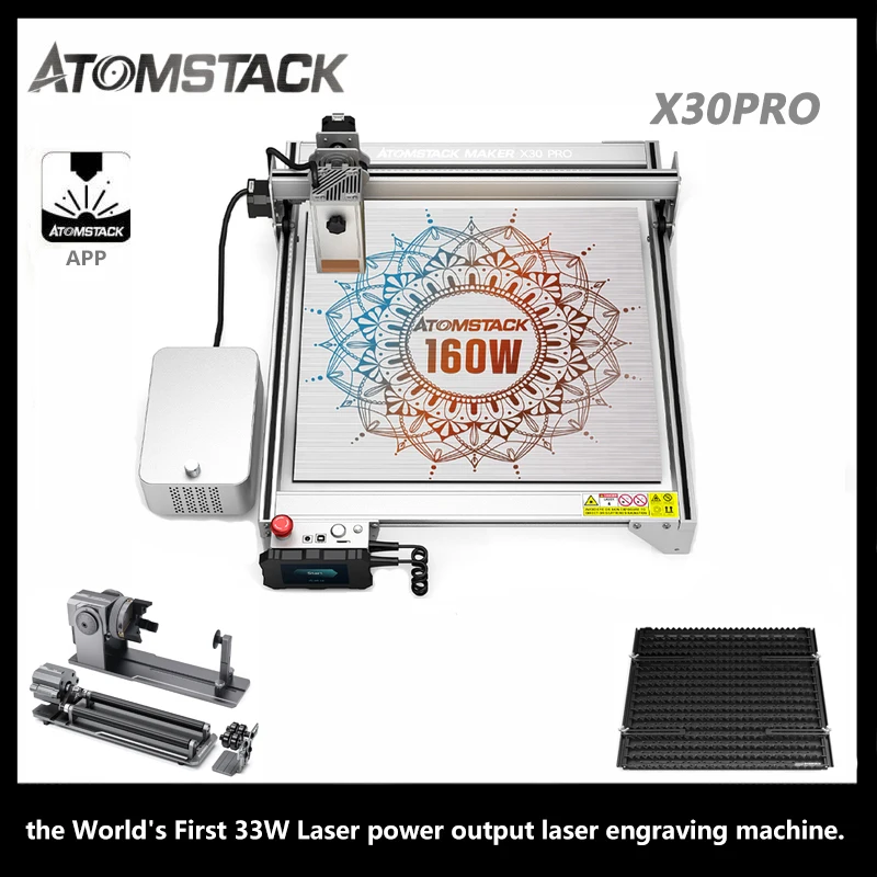 ATOMSTACK X30 PRO 160W Laser Engraver With R1PRO Roller Protection Case