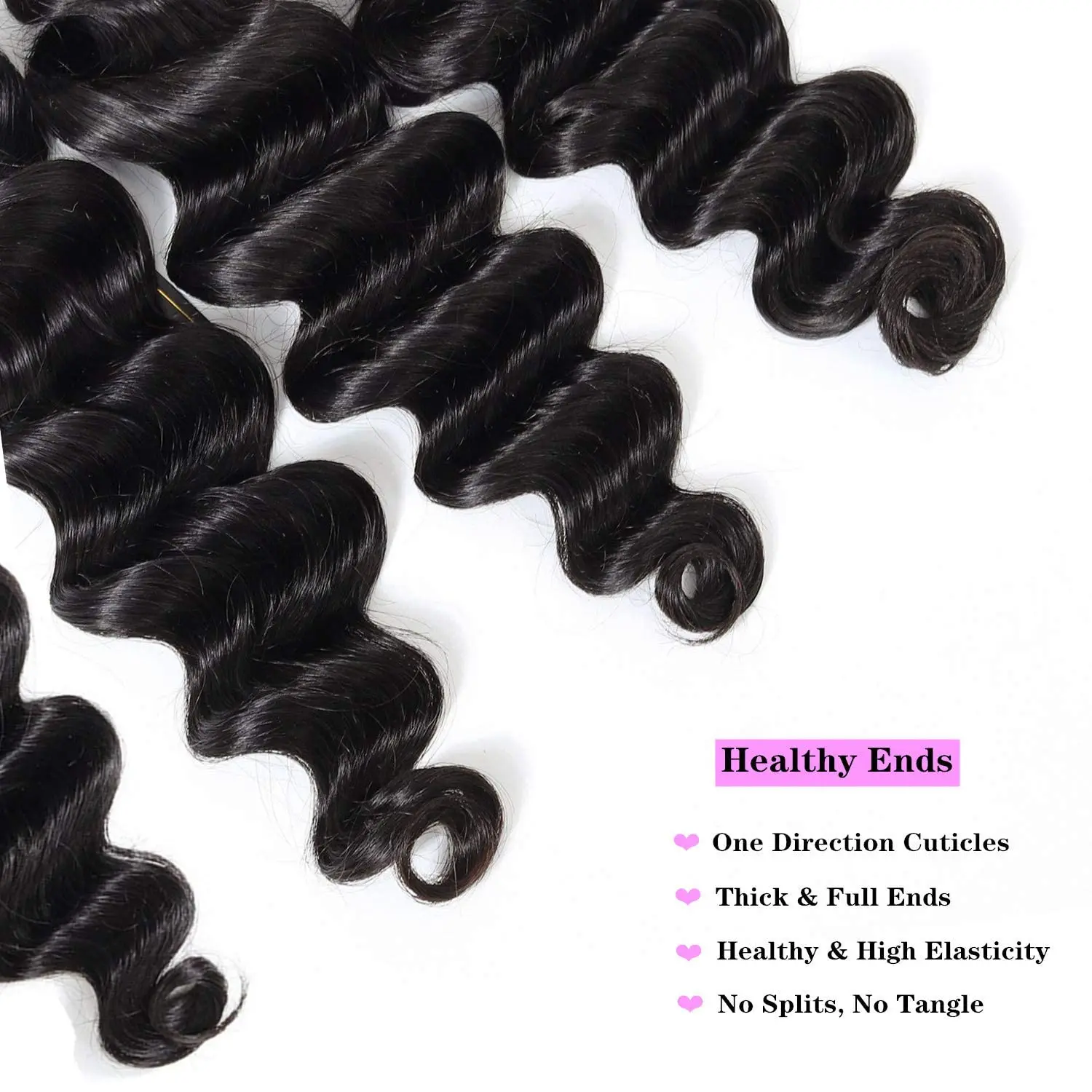YYong Hair Store 4 Bundles Malaysian Loose Deep Hair 4 Bundles Remy Human 100% Human Weave 8-30Inch Extensions
