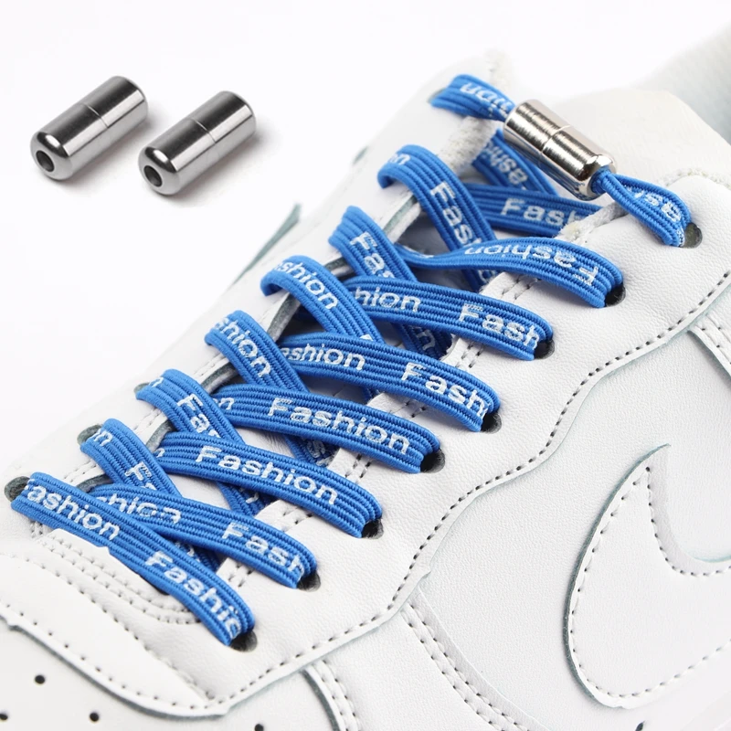 1Pair Elastic Locking Shoelaces Printed letters Flats No Tie Shoelace Quick Sneakers Kids Adult Women Men Shoe laces Strings