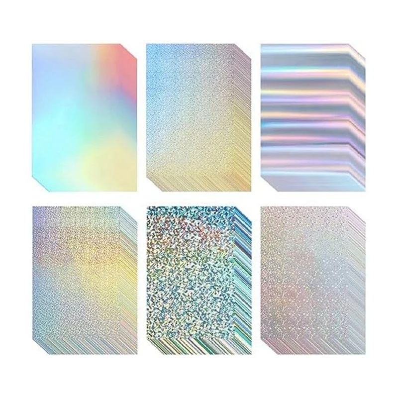 120 Pezzi Di Carta Olografica Metallica Spessa Stock 8.5 X11Pollici Fogli Di Carta A Specchio Per Forniture Di Poster Di Lettere Di Cartone Artigianal