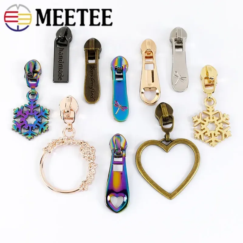 Meetee 나일론 지퍼 테이프 슬라이더 헤드, 의류 가방 장식 지퍼 풀러 수리 키트, 재봉 액세서리, 5  지퍼, 10 개, 20 개