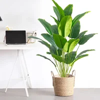 1pc Artificial Plants Large Tropical Palm Tree Fake Banana Plants Leaves Real Touch Plastic Monstera For Home Garden Party Decor 2