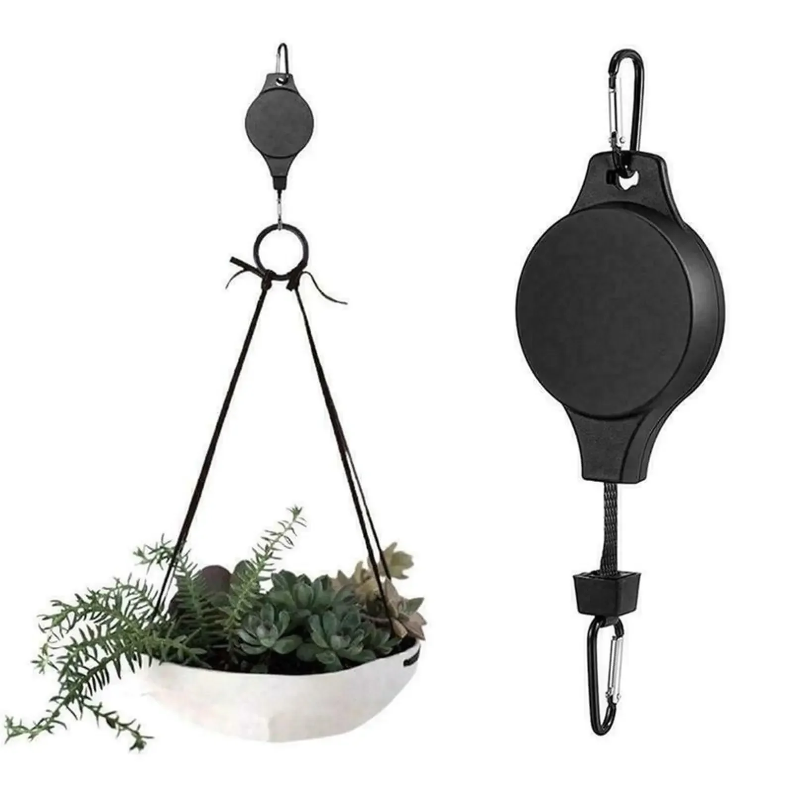 Heavy Duty Adjustable Plant Hanger Pulleys with Auto Lock and Easy-Lower Feature