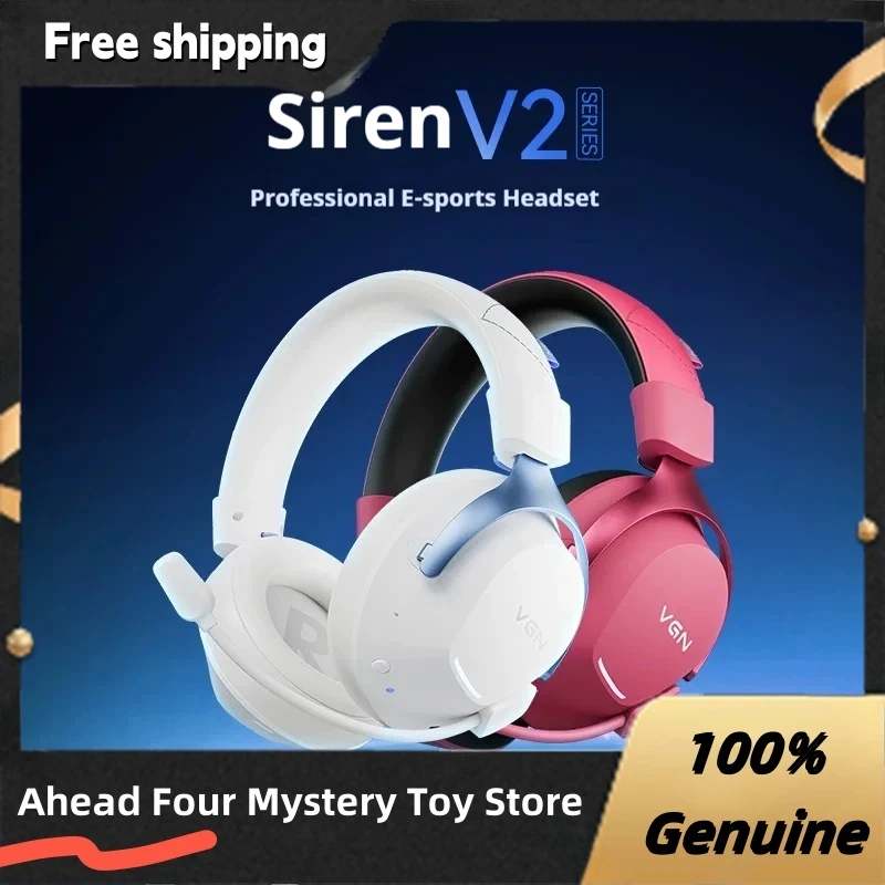VGN Kraken V2 무선 블루투스 게이밍 헤드셋(마이크 포함) 노트북 데스크탑 PC e스포츠용 편안한 오버이어 헤드폰