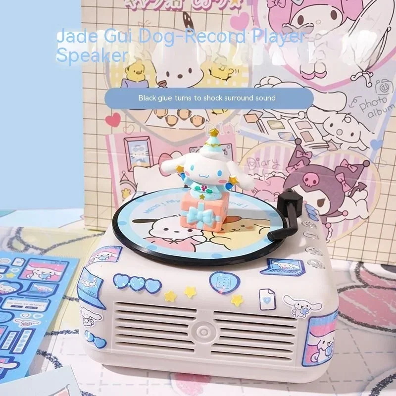 Sanrio Hello Kitty Figures Melody Action Figure Pochacco Doll Crayon Toys Jukebox Retro Bluetooth Cd Player Cute Festival Gifts