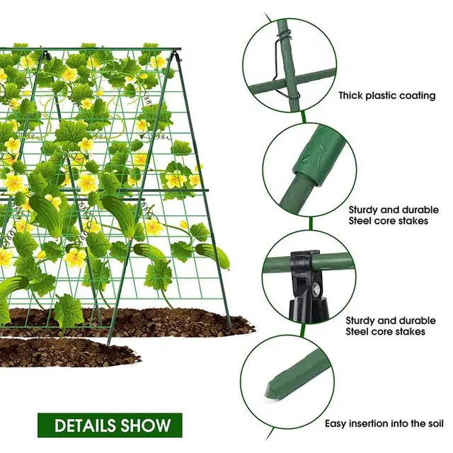 Uborka Rácsos 48 X Hüvelykes A-Keret Kerti Összecsukható Rácsokhoz Emelt Ágy Hegymászó Növények Támogatása - Image 2
