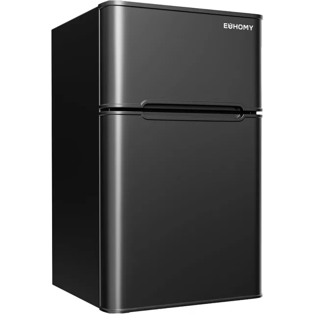 EUHOMY Mini Fridge with Freezer, 3.2 Cu.Ft Mini Refrigerator, Dorm Fridge with 2 Door For Bedroom/Apartment/Office-Food 1
