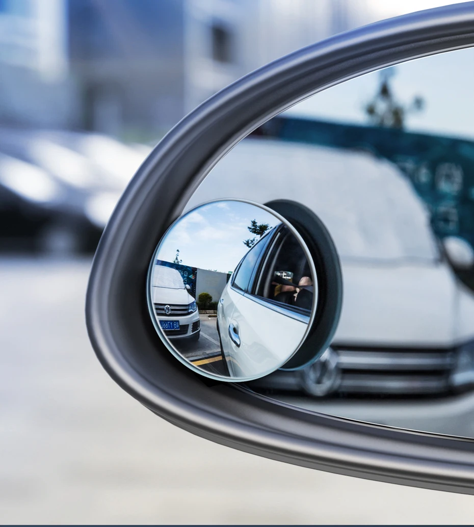 IQQI Specchio Blind Spot HD in Vetro Senza Cornice Stick sul Adjustabe Convesso Wide Angle Rear View Mirror Retromarcia Specchio Ausiliario per Car Blind Spot 2 Pack,Oval 