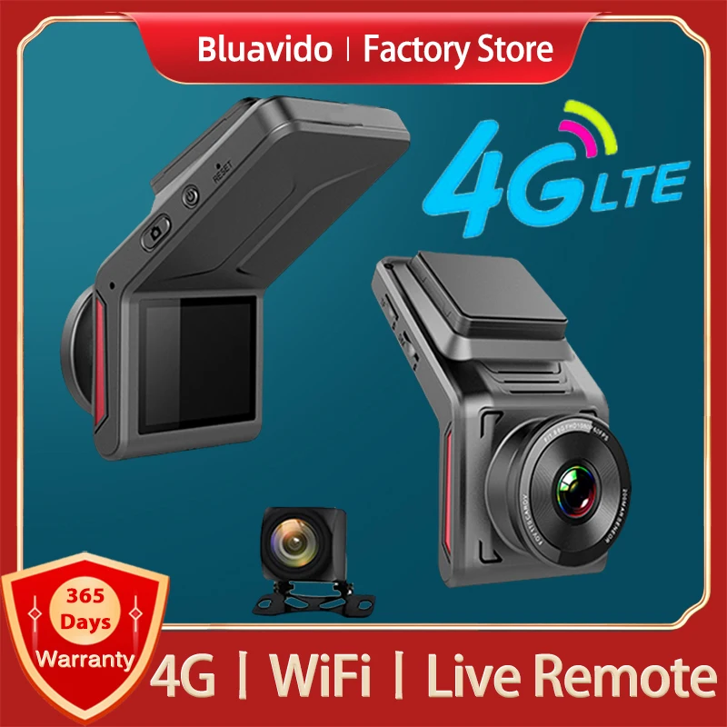Bluavido 4G Mini Dash Cam Fhd 1080P Gps Tracking Dual Lens Recording Wifi Remote Monitor Car Dvr Vehicle Fleet Management