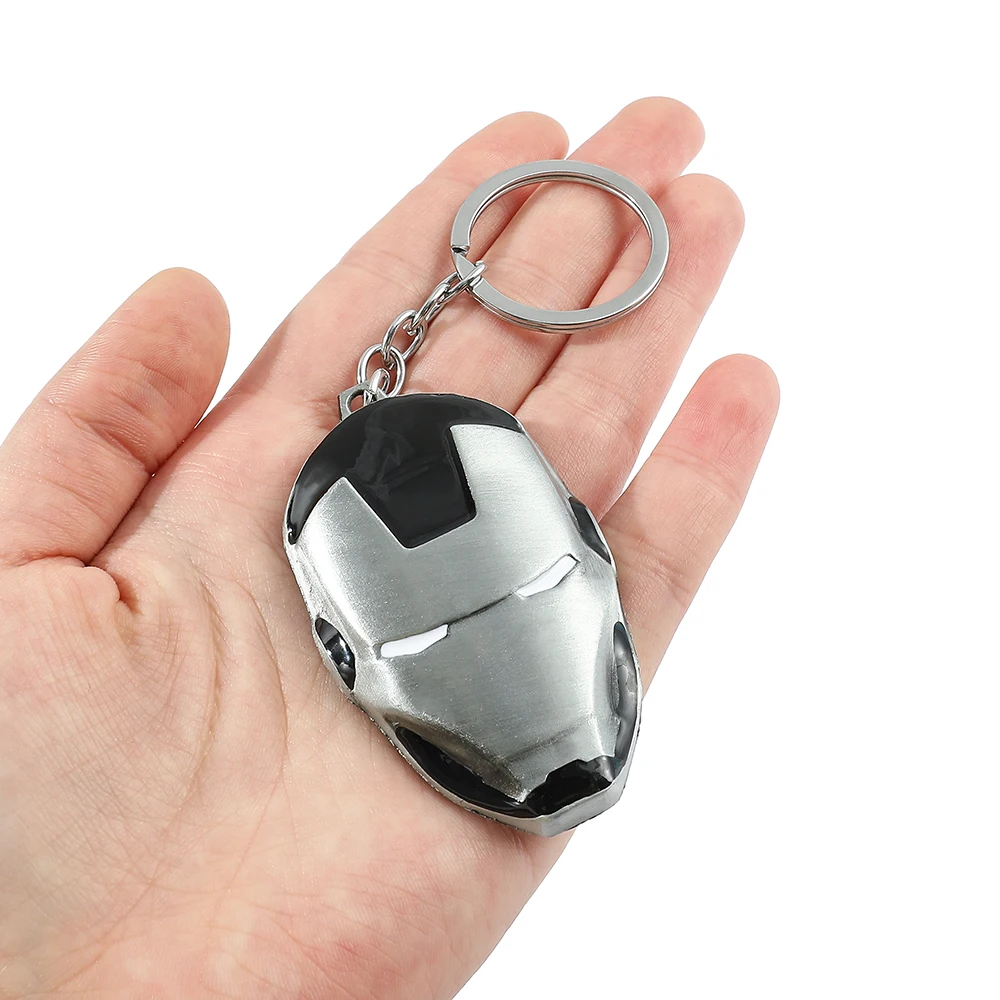 Multibao Marvel Avengers Keychain - Iron Man Figure Pendant In Silver Alloy, With Split Ring