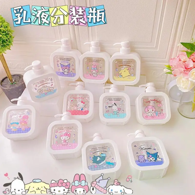 

300Ml Kawaii Sanrio Accessories Bottling Hello Kittys Kuromi Cinnamoroll Cute Beauty Lotion Sub-Bottling Liquid Bottle Girl Gift