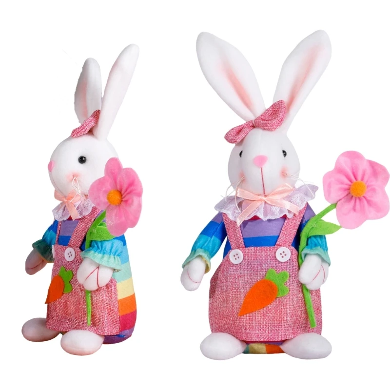 

Уникальная пасхальная кукла-кролик, украшения для кроликов, статуи кролика, уникальная фигурка, плюшевая игрушка-кролик,
