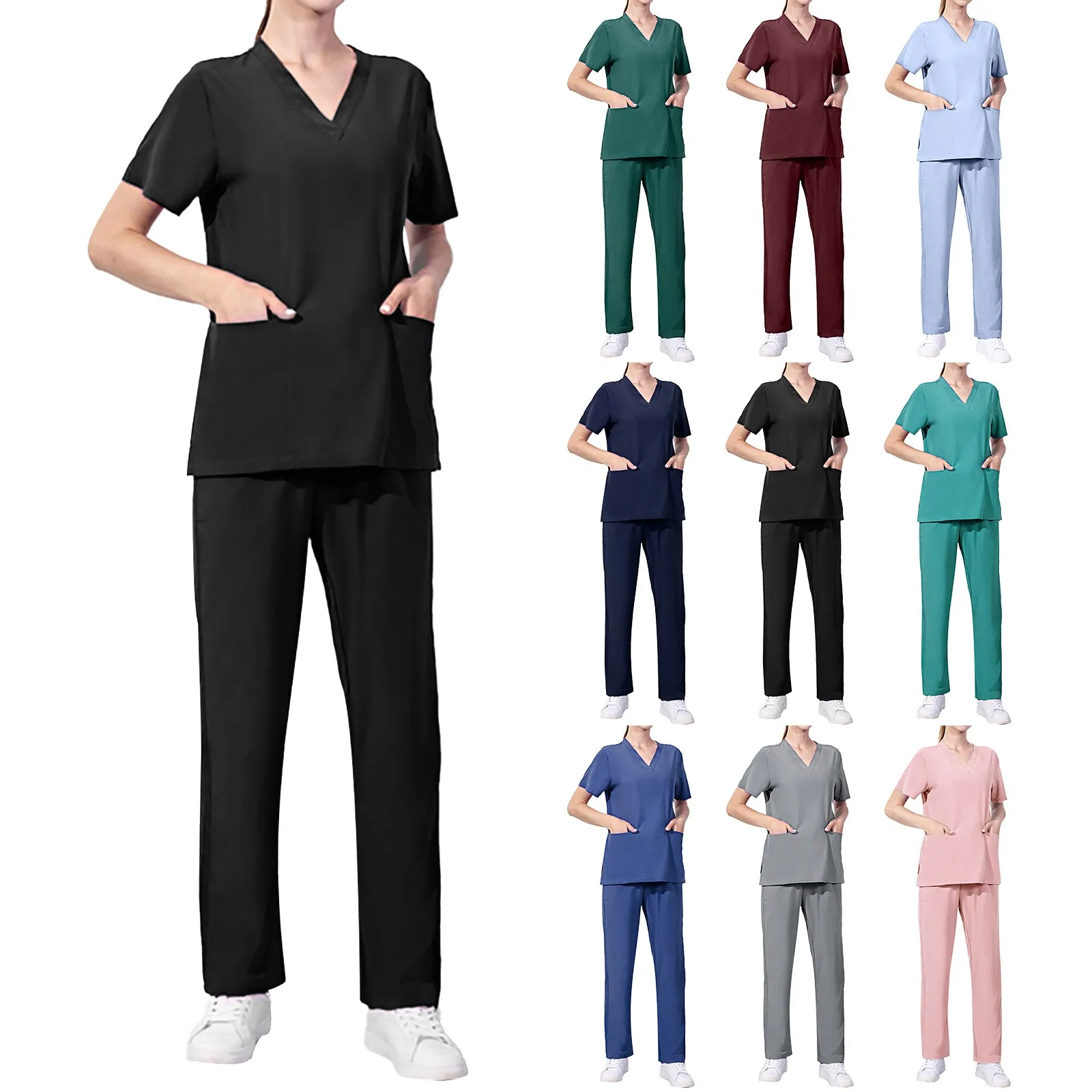 

Operating Room Medical Uniform Stretchy Hospital Work Outfits Set Supplies Nurse Dental Surgery Workwear uniform medyczny damski