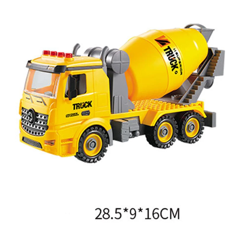 Screw Toy Big Truck Take Apart Mixer Crane  Excavator Toys DIY STEM Construction Vehicle Building Block Toys for Kids Boy Gift 5