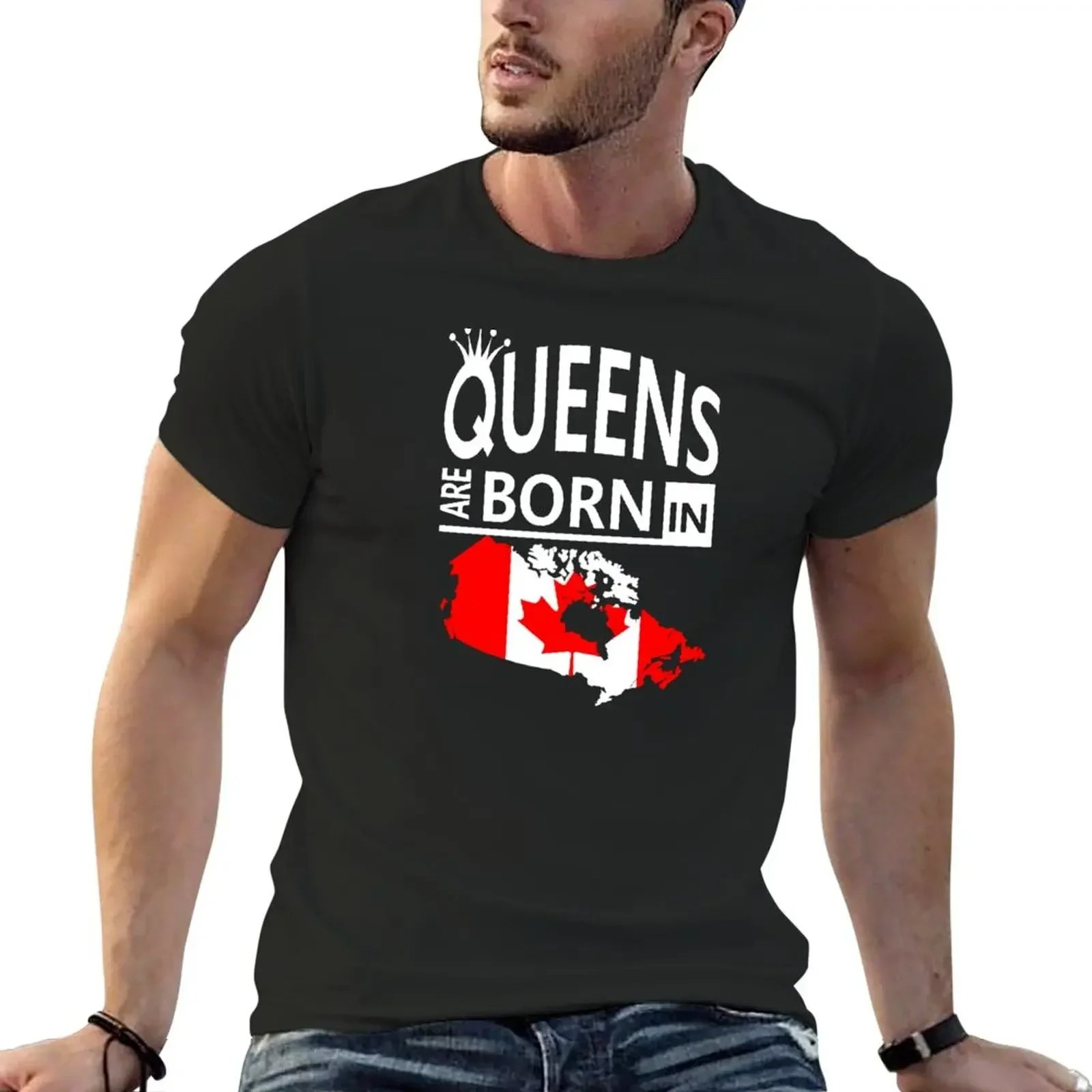 

Canada Born Queens Canadian Pride Woman Birthday T-Shirt Aesthetic clothing tops Short sleeve tee men