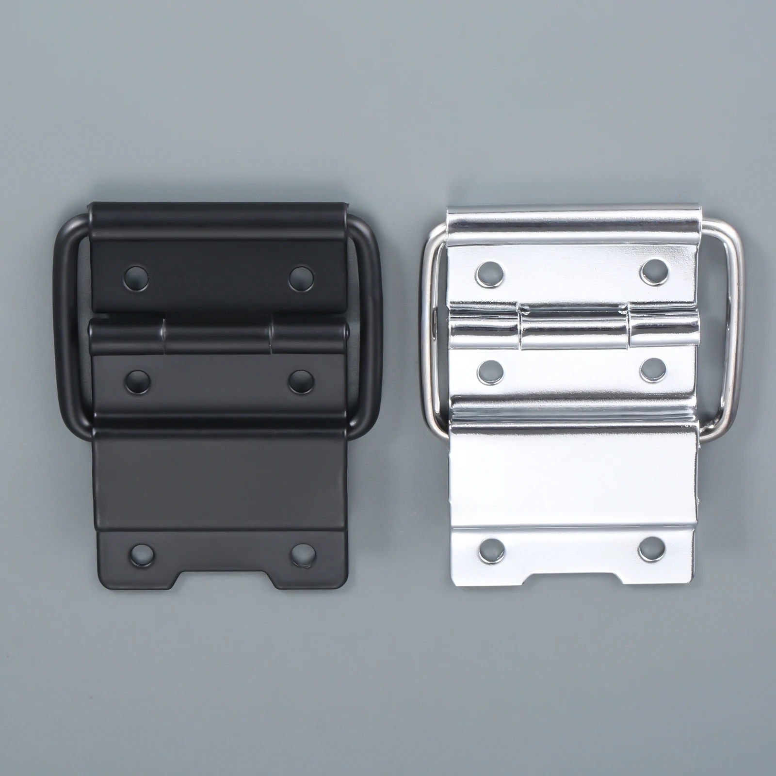 Cabinet Hinges 2Pcs Sliver/Black Flight Case Doors Tool Boxes Lockers Support Hinge Suitcase Fitting Air Box Accessories 6 Hole