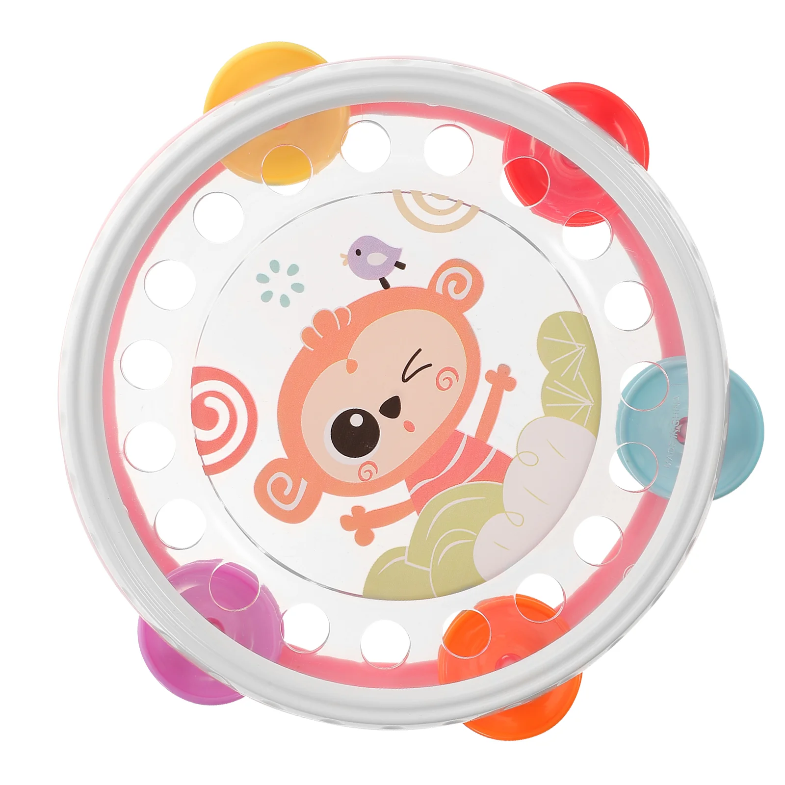 Plastic Hand Tambourine Kids Cartoon Helper Clapping Instrument for Children Party Games Lightweight