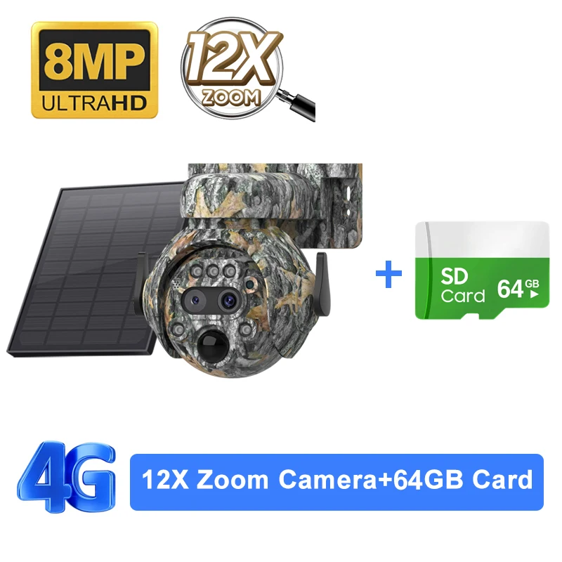 8MP 12X 4G 64GB Card