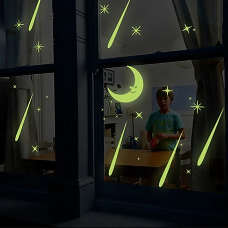 Creative Luminous Wall Stickers Meteor Showers Glow in the Dark Stars Sky For Home Bedroom Living Room Background Decorations