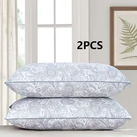 2PC High Quality Brushed Texture Patterned Sleep Pillow, Star Rated Hotel Grade Patterned Pillow Core Classical Patterned Pillow 1