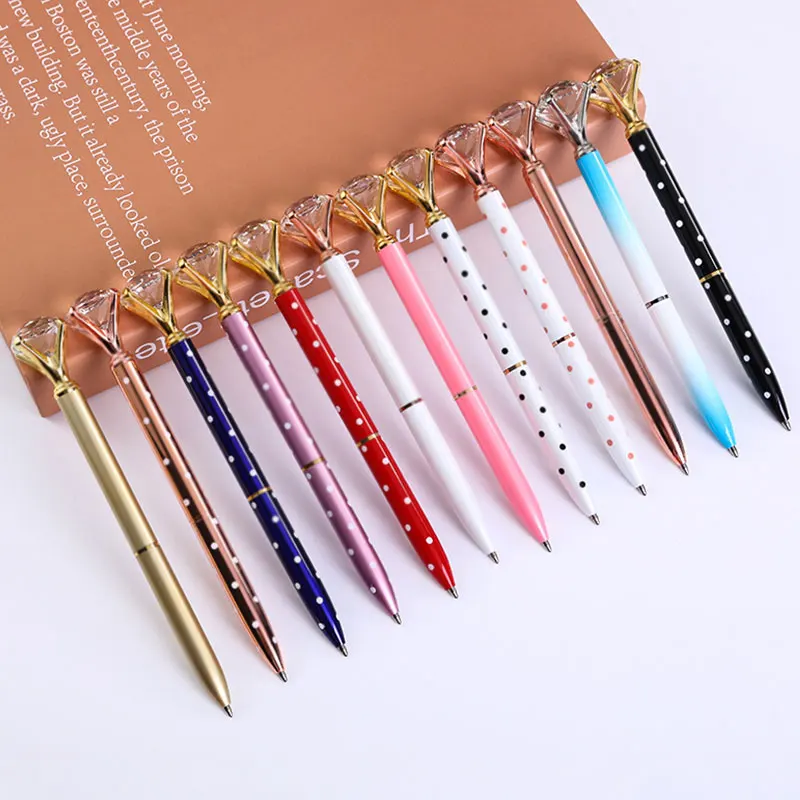 

37Pcs Big Diamond Pens Gift Crystal Metal Bling Ballpoint Pens with Black Ink for Women Bridesmaid Office School Supplies