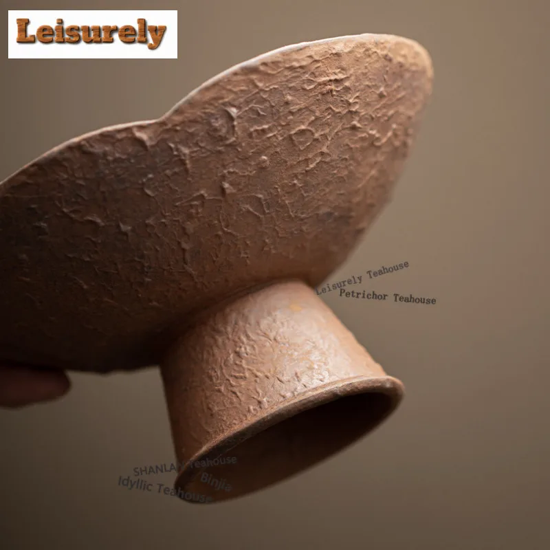 Coarse Ceramic Patterned Fruit Dishes Ancient Pastry Plate Dried Fruit Snack Plate Food Dinner Plates Plates for Food Ornaments