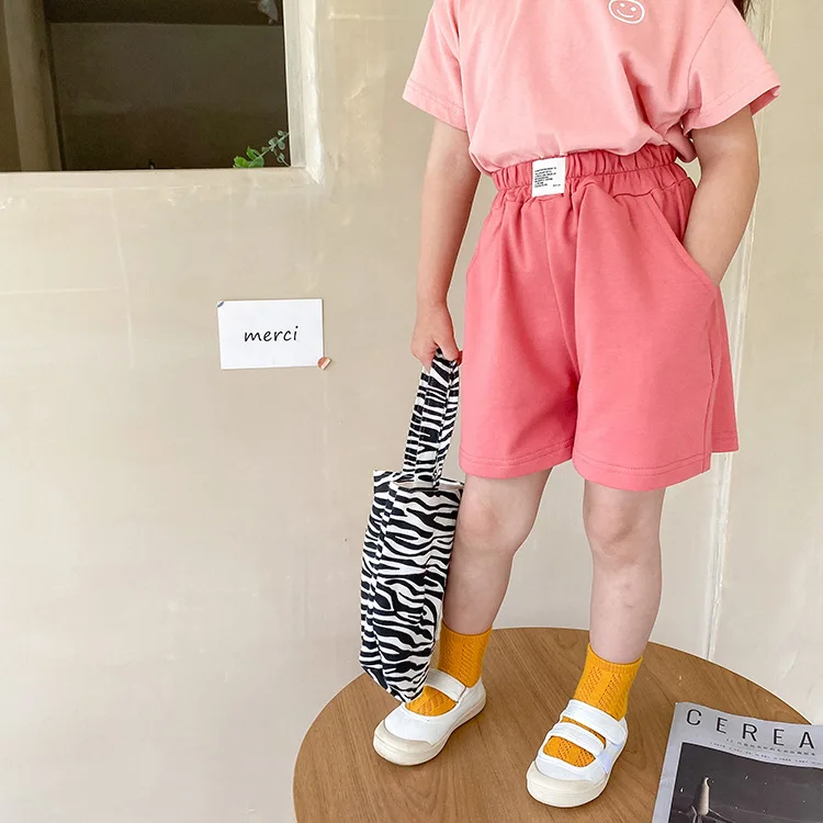Summer Solid Color Toddler Girl Loose Shorts For Girls Cotton Children Sports Shorts Baby Short Pants Kids Clothing 1-10 Years