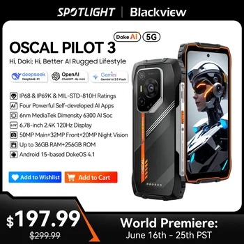 Blackview OSCAL PILOT 3 Smartphone robuste 5G AI MTK 6300, écran 6,78" FHD+2,4K 120 Hz, 12 + 24 Go de RAM, 256 Go + 2 To de ROM, 7500 Amh, 1