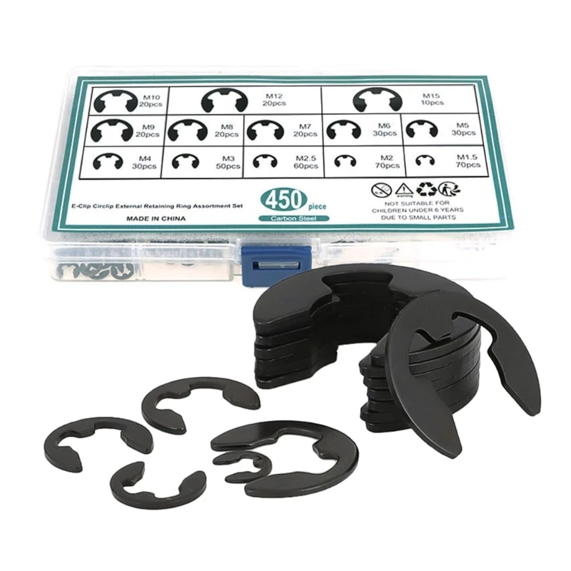 

450pcs/setWide Applications Rings Durable Nylon Circlips set for Bearings Valves Dropship