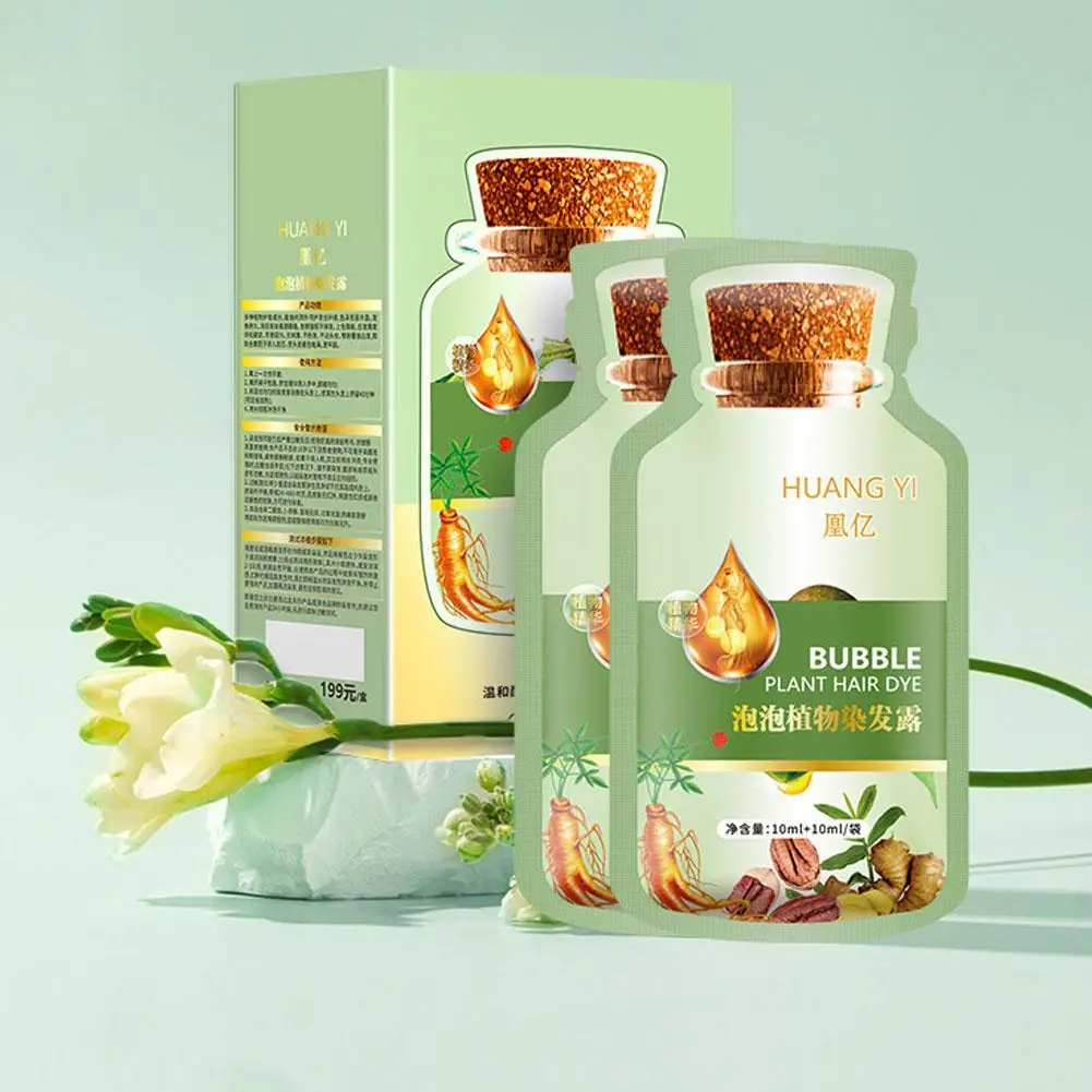 Champú para teñir el cabello con burbujas de plantas naturales