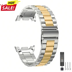 Premium Stainless Steel Bracelet for Smartwatch - Elegant Metal Strap (Silver Gold)