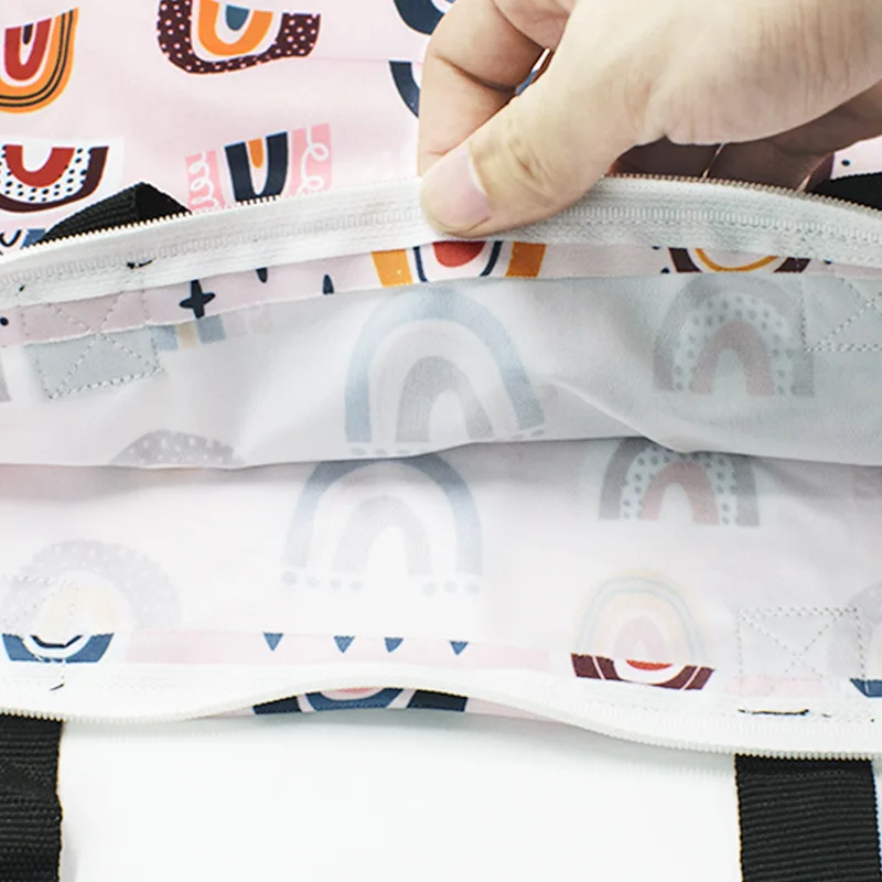 40*70cm Large Hanging Wet Dry Pail Bag Two Zippered Waterproof Wet Clothing Bag Laundry Diaper Nappy Bags Prints Portable Pouch 4